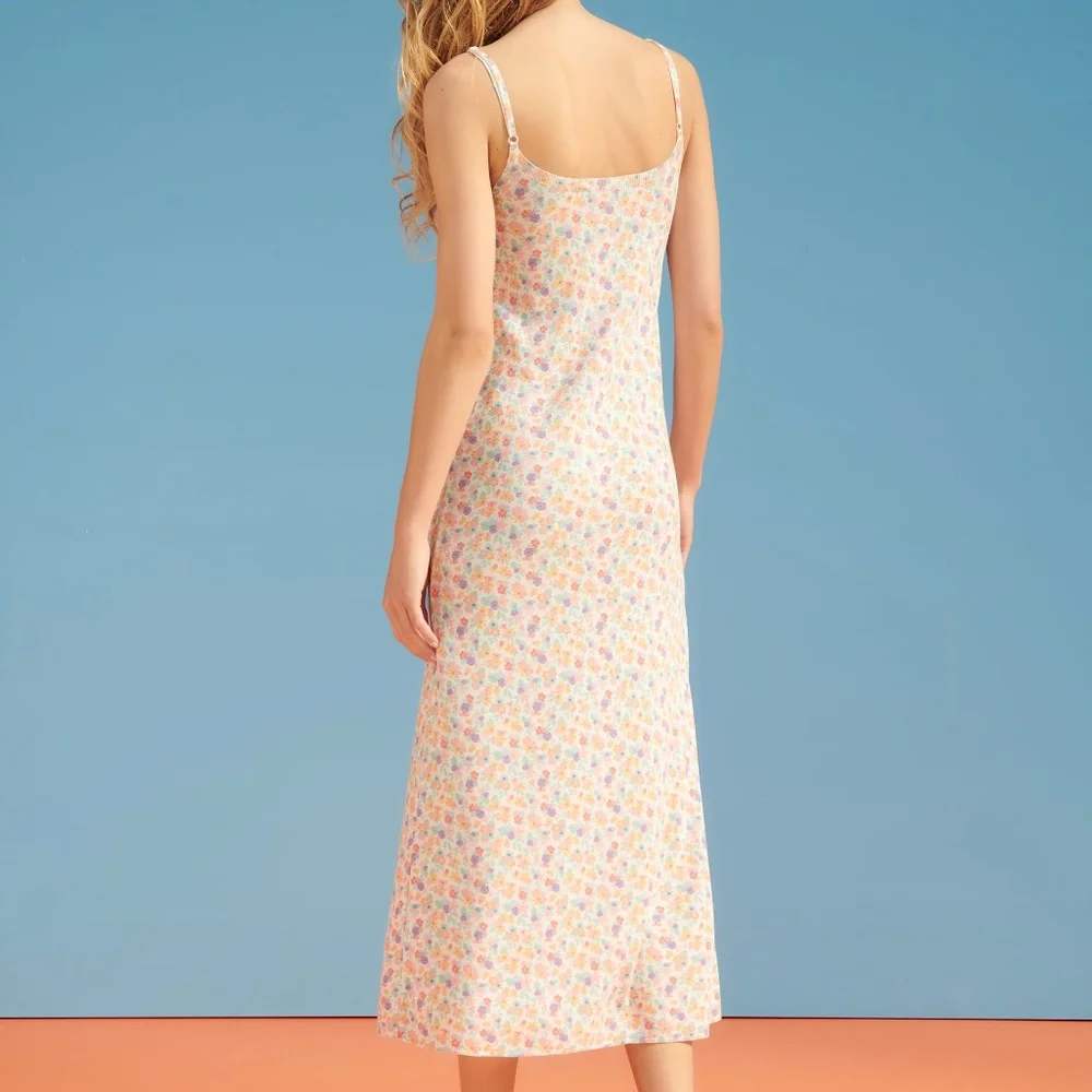 NWOT Zara Knit Floral Print Midi Dress Large - Picture 4 of 16